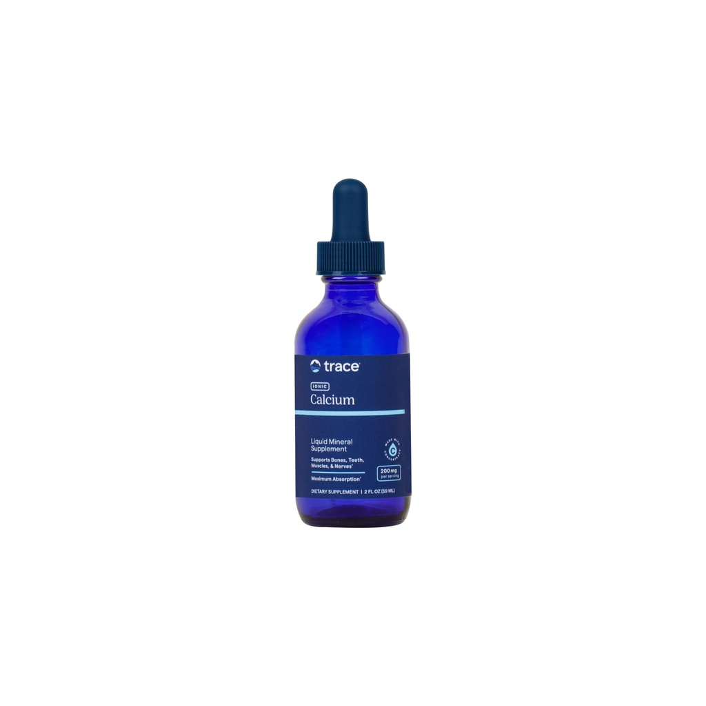 Trace Minerals Ionic Calcium - Supplemento al supporto Bone Health & Strength - Calcium Supplemento all'assistenza sanitaria dentale & Nerve - Sostegno Assorbimento minerale & Bone Densità - 2 fl oz (su 48 Serve)