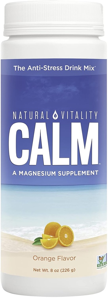 Naturale Vitalità Calma, Integratore di Magnesio, Anti-Stress Bere Miscela Polvere, Originale, Arancione - 8 Ounce (Versione di Maggio di Imballaggio)