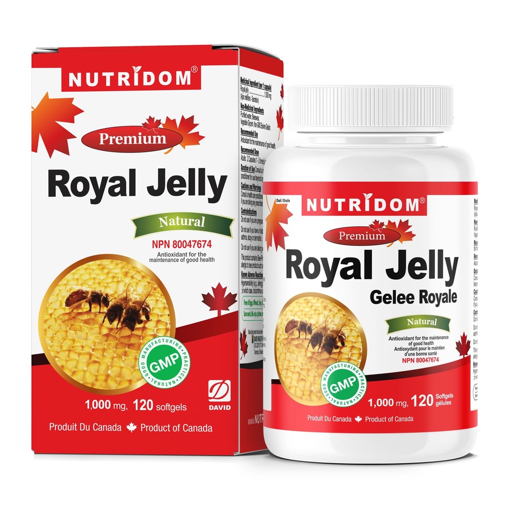 Nutrido Royal Jelly 1000mg, 120 softgels (Una bottiglia)