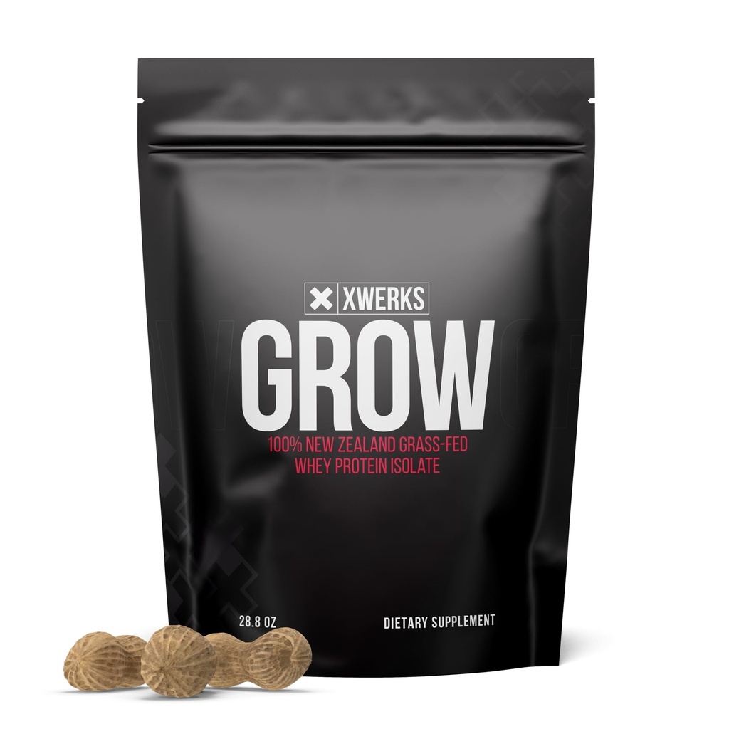 Xwerks coltivare 100% Nuova Zelanda Grass Fed Whey Protein, 23g polvere di proteine isolate pura per servire, tutti Paleo naturale e Keto Friendly, Soy Free Gluten Facile da digerire, burro di arachidi, 30 Serve