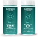 Iwi vita cervello & occhio Omega-3 Bundle, 30 Servings, Vegan pianta-based Algae Omega 3 con EPA + DHA, Krill & Fish Oil Alternative, No Fishy Aftertaste