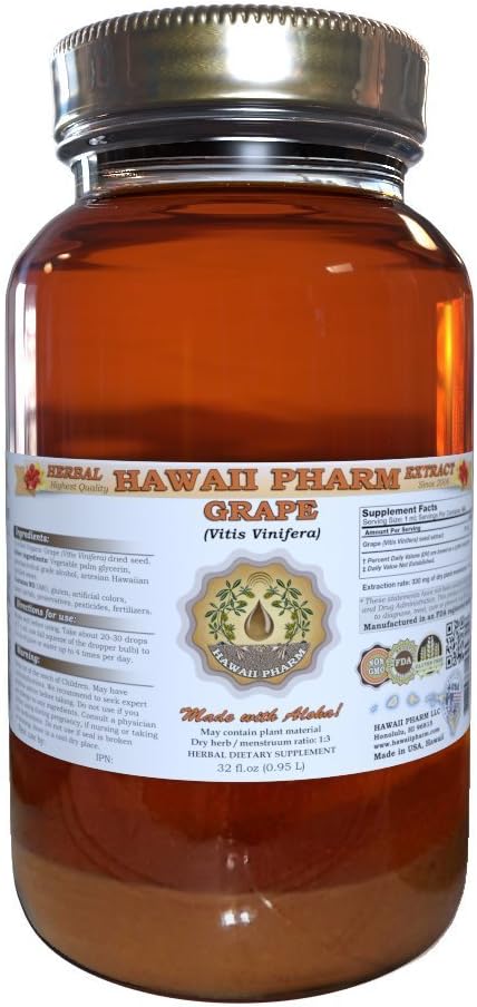Estratto di liquido di uva (Vitis Vinifera) Integratore di vinaccia 32 oz non filtrato