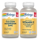 SOLARAY Calcio Magnesio Zinco e rilascio tempestivo Vitamina C - Bone Salute, Supporto Immune Bundle, 1000mg Calcio, 500mg Magnesio, 1000mg Vitamina C Supplemento, Vegan, Garanzia di 60 giorni, 275 VegCaps Ogni