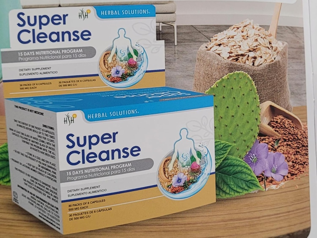 Super Cleanse by Herbal Solutions: Programma di disintossicazione di 15 giorni per la pulizia completa del sistema digestivo - Pulire il colon e la pulizia del fegato
