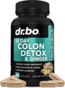 Detossino del detergente del colon per il flusso di peso - Pillole di pulizia del colon di 15 giorni con Ginger - Lassativo naturale veloce, Rilievo di costipazione, Integratori del movimento dell'asciugamano per il supporto di perdita di intestino intestinale
