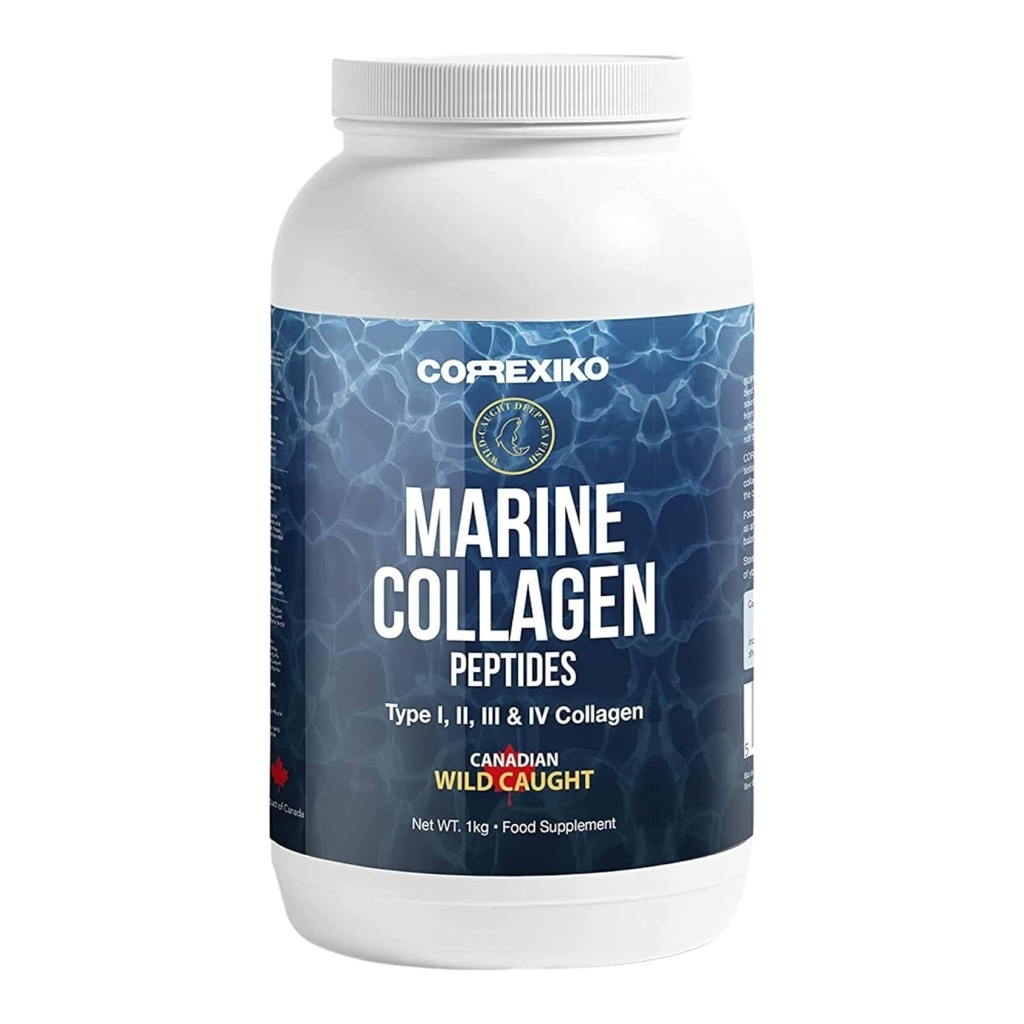 Peptidi di collagene marino idrolizzato Polvere. Canadese Wild-Caught Fish Skin (non Scale)-Colageno Hidrolizado en Polvo-Vital Protein Supplemento per pelle, capelli, giunti e digestione, polvere marina (1kg)
