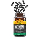 Country Life attivato Organic Coconut Charcoal Capsule, 260mg – Supplemento naturale di carbone per il gas e Bloating Relief, Gluten-Free, 180 Vegan Capsule