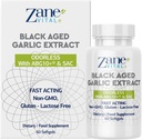 Zane - Capsule Aglio Nero Invecchiato - Sistema Immune, Pressione Sangue e Supporto per la Salute Del Colesterolo - Meno Odore - Più Efficace Di Allicin - 60 Capsule Non OGM, Gluten - Lactose – Paraben Free.