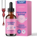 JoySpring Gocce Immune - Supporto Immune per bambini Supplemento liquido (2 fl oz) - Echinacea, Elderberry, Radice dell'uva dell'Oregon, Peel arancione, Vitamine A, B6, C - Sistema di supporto naturale per bambini e adulti