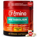 Oh!mino Integratore di supporto Metabolismo per la conversione efficiente del grasso all'energia w/L-Carnitina, Phenylcapsaicin, & Vitamina B3 - Non-Jitters, Stimulant-Free, Vegan, capsule non alimentari (60 Serve)