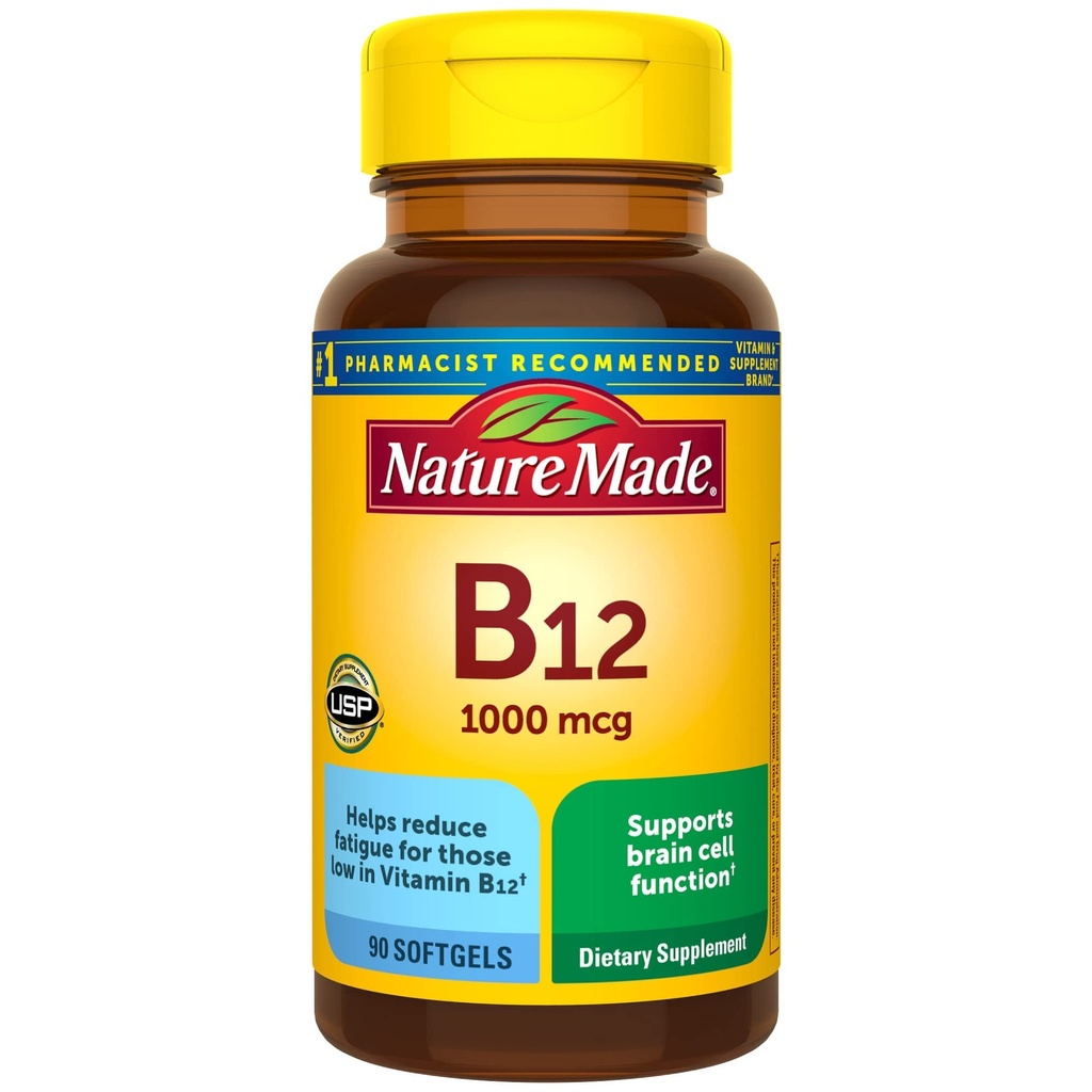 Vitamina B12 1000 mcg, Integratore alimentare per il supporto al metabolismo energetico- 90 Softgels.,