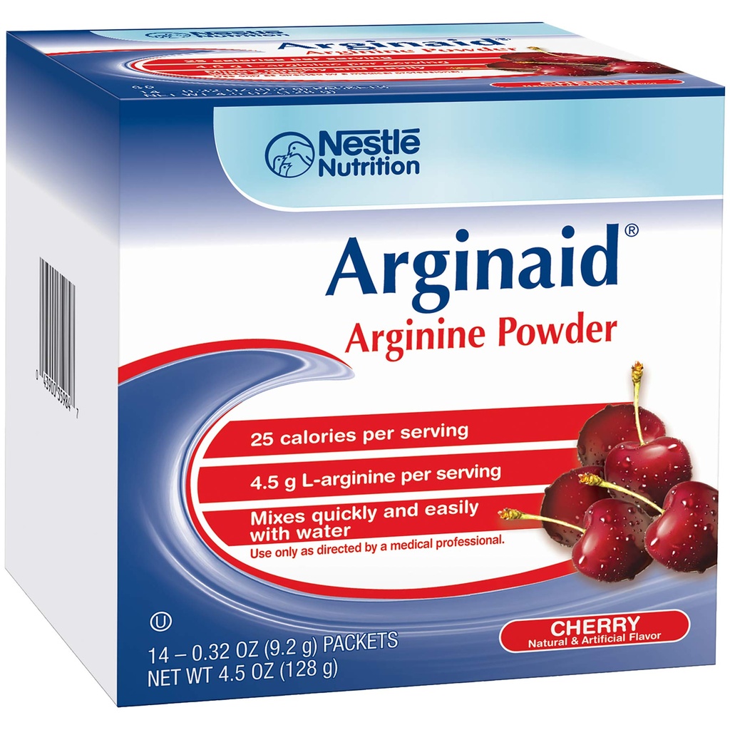 Arginaid Arginina Polvere Bere Miscela, Ciliegia - Necessità nutrizionali per la cura del dolore - 0.32 OZ Packets (14 CT/Pack) (Pack of 2)