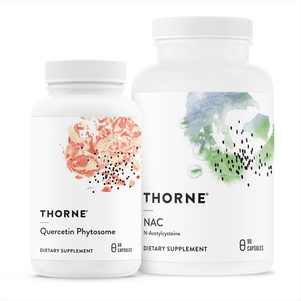 THORNE - Supporto immunitario Duo - Quercetin Phytosome & NAC per il benessere immunitario e respiratorio bilanciato - 30 Serve