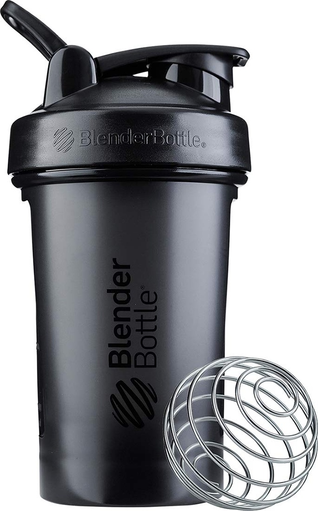 BlenderBottle Classic V2 Shaker Bottiglia perfetta per scuotere proteiche e pre allenamento, 20 once, nero