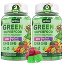Super Greens Gummies, Greens Superfood Powder Alternative w/Spirulina, clorella, fibra prebiotica, probiotico, verdura di frutta, verdura di frutta quotidiana per la salute digestiva & Gut, immunità, messa a fuoco, 120 Ct