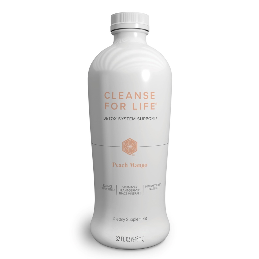 Isagenix Cleanse for Life - Detox System Support with Vitamins & Minerals - Supporto Metabolismo sano con supplemento antiossidante - Gluten & Soy Free Cleanse Drink - Peach Mango, 32 Oz