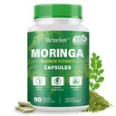 Estratto di caffè verde | 800mg Pure Moringa Powder Capsule – Supporta energia, salute della pelle e del fegato, sistema immunitario – Superfood verde con vitamine e aminoacidi (90 Caps)