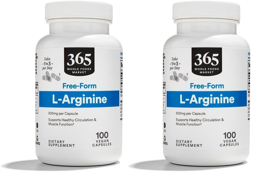 Mercato Intero Alimenti, L Arginina 500Mg 100 Caps Veggie (Pack of 2)