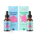 JoySpring Genius Drops & DetoxZee Herbal Bundle | Vitamine per bambini naturalmente Fonte, Non OGM, Formula liquida non alcolica, Supporto per la salute | Integratori vegani e vegetariani