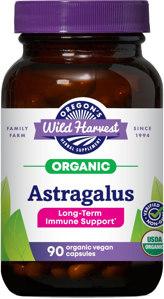 Vendemmia selvatica dell'Oregon, Capsule Astragalus Organici Certificati per Supporto Immunità, 1125 MGS, 90 Count