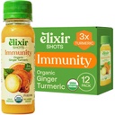 Elixir Shots, Immunity Boost Wellness Shot with Cold-Pressed Turmeric, Ginger, Orange and Black Pepper, No Aggiunto Zuccheri o ingredienti artificiali, 12-pack