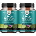 Detox & Repair 2 Pack Bundle - Herbal Liver Support Milk Thistle Supplement - Silymarin Milk Thistle Supplements with Dandelion Root, Choline, Beetroot & Artichoke Extract