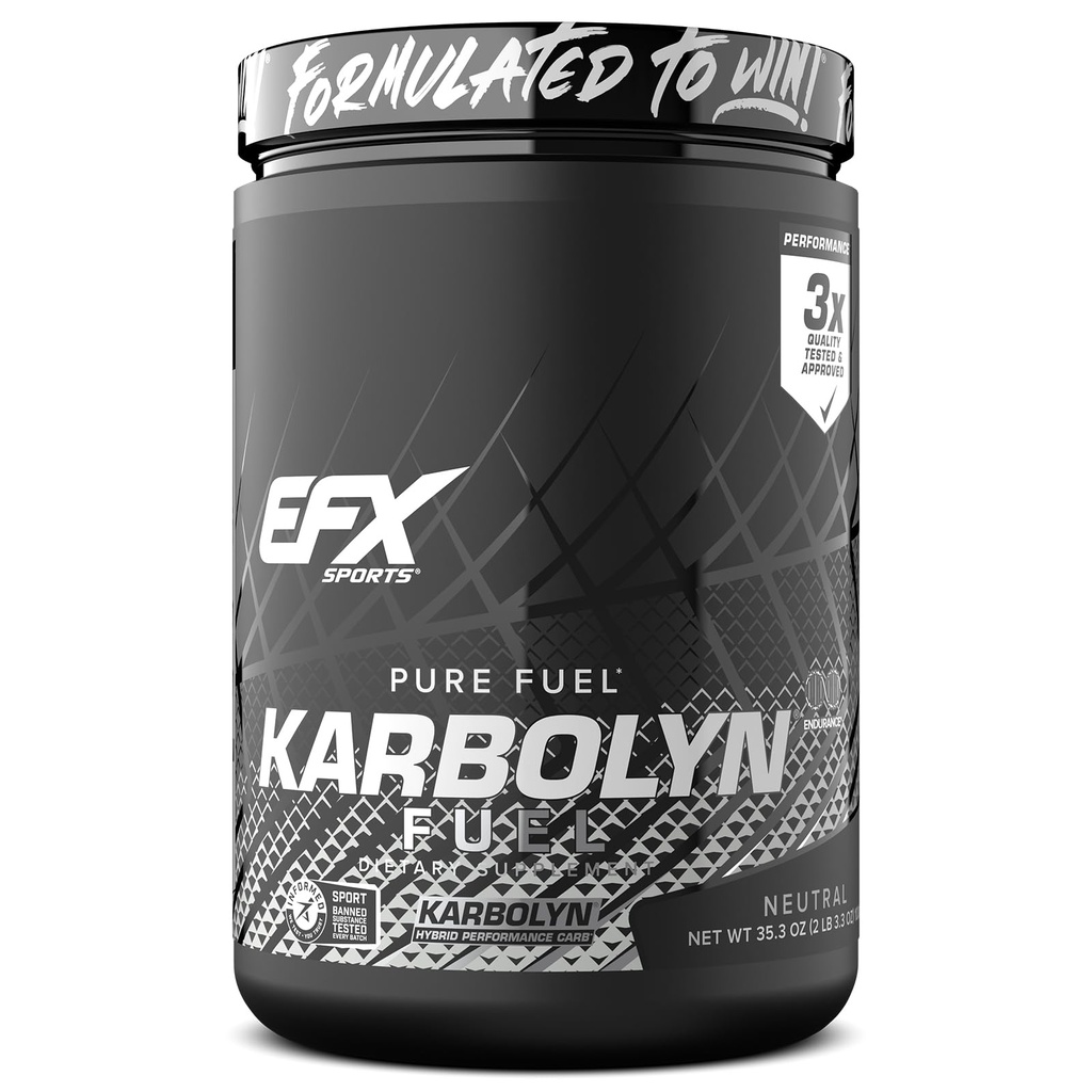 EFX Sports Karbolyn Fuel | Polvere di carboidrati rapida assorbita | Carb Load, Sustain Energy, Quick Recovery | Stimulant Free | 20 Servings (Neutral)
