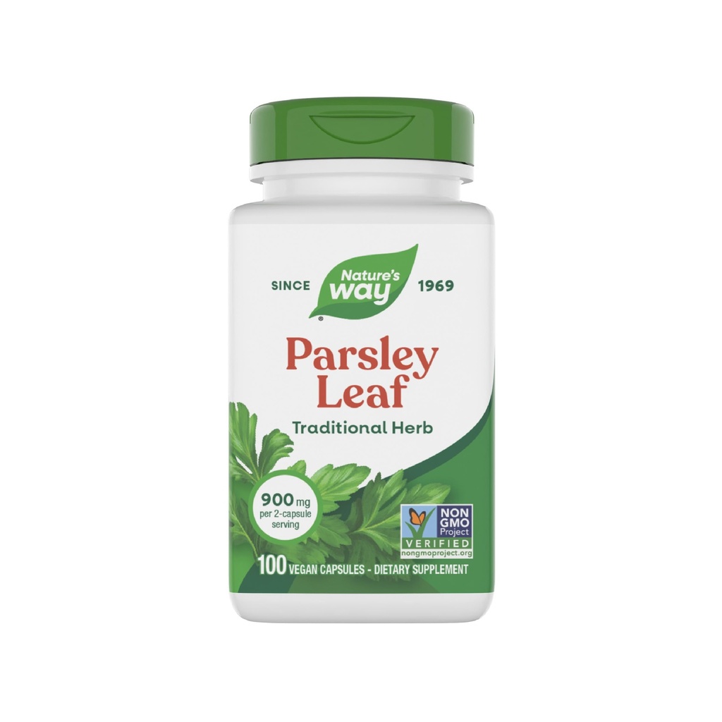 La foglia di erbe di Parsley Premium Way di Natura fornisce clorofilla, 100 capsule vegane