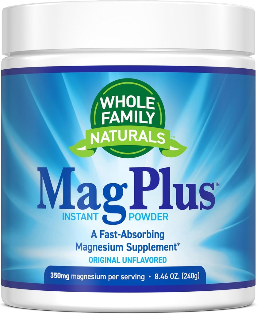 Magnesio Polvere Supplemento - MagPlus - Natural Calm Magnesium Drink - Magnesio Supplemento per muscoli, sonno e costipazione sollievo (Unflavored)