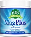 Magnesio Polvere Supplemento - MagPlus - Natural Calm Magnesium Drink - Magnesio Supplemento per muscoli, sonno e costipazione sollievo (Unflavored)