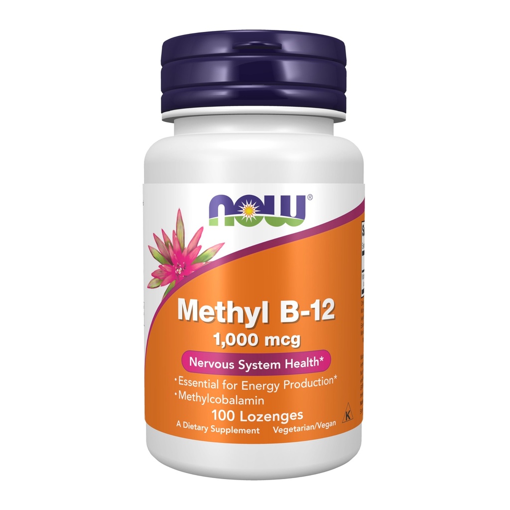 NOW Supplementi, Methyl B-12 (metilcobalamin) 1.000 mcg, Nervous System Health*, 100 Lozenges