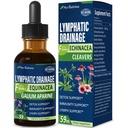 Cleavers gocce di drenaggio linfatico per Lymph Sistema Detox Cleanse, Lymphedema Support Supplement Formula w/Echinacea, Claw del gatto, Red Clover Extract Tincture, Utilizzare con Lymph Massage Tool. 2oz