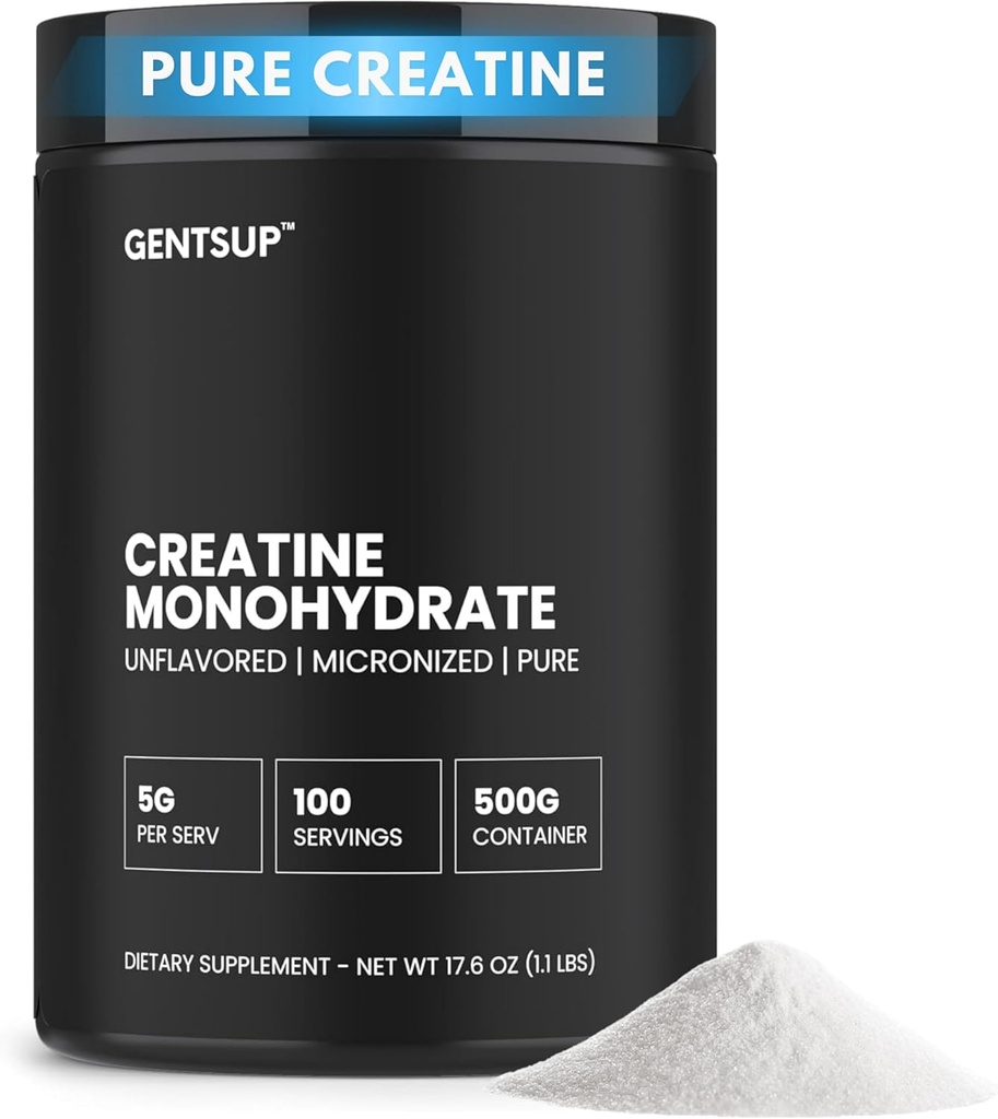Creatina monoidrato polvere – non aromatizzata, 5000mg, 100 Serve – aumentare la crescita del muscolo, resistenza, prestazioni e salute del cervello – non OGM, senza glutine, HPLC testato, certificato NSF