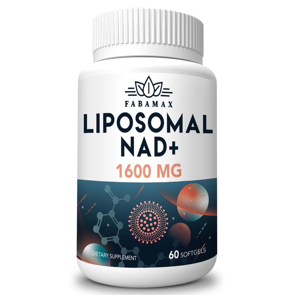 1600 mg Liposomal NAD Supplemento, 98% Pure NAD+ Supplemento, Assorbimento Superiore, alternativa a Nicotinamide Riboside o NADH per aumentare NAD+ per la difesa, l'energia, la longevità, 60 Softgels
