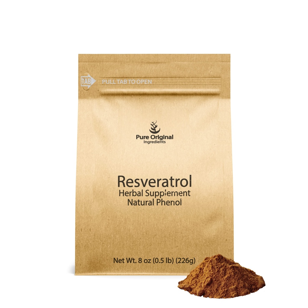 PURE ORIGINAL INGREDIENTI Polvere di resveratrolo, 8 oz, Phytoalexin, estratto di radice di poligono