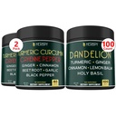 Bundle 7in1 curcumina e 6in1 Dandelion Supplemento - Cuore di supporto, Salute della digestione e Sistema immunitario