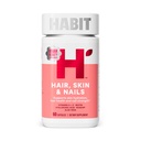 Habit Hair, Skin & Nails Supplement (60 capsule) - Nuovo look, Supporta l'idratazione della pelle, Hair & Nail Strength, Biotin 2000mcg, Vitamina A & C, Acido ialuronico, Rosehip, Vegan, Non OGM (1 confezione)