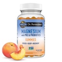 Giardino della vita Magnesio Citrato Supplemento Gummies con Prebiotici & Probiotici per Stress, Sonno & Recupero - Vegan, Gluten Free, Kosher, Non OGM, Non Aggiunto Zuccheri, Peach Flavor, 60 Conte
