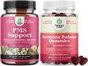 Bundle di supporto PMS con DIM, Chasteberry, Black Cohosh & Ashwagandha per il periodo Cramp Menopause Bloating Mood Swing e ormone Balance Gummies Support Ciclo mestruale con vitamina B6 & Dong Quai