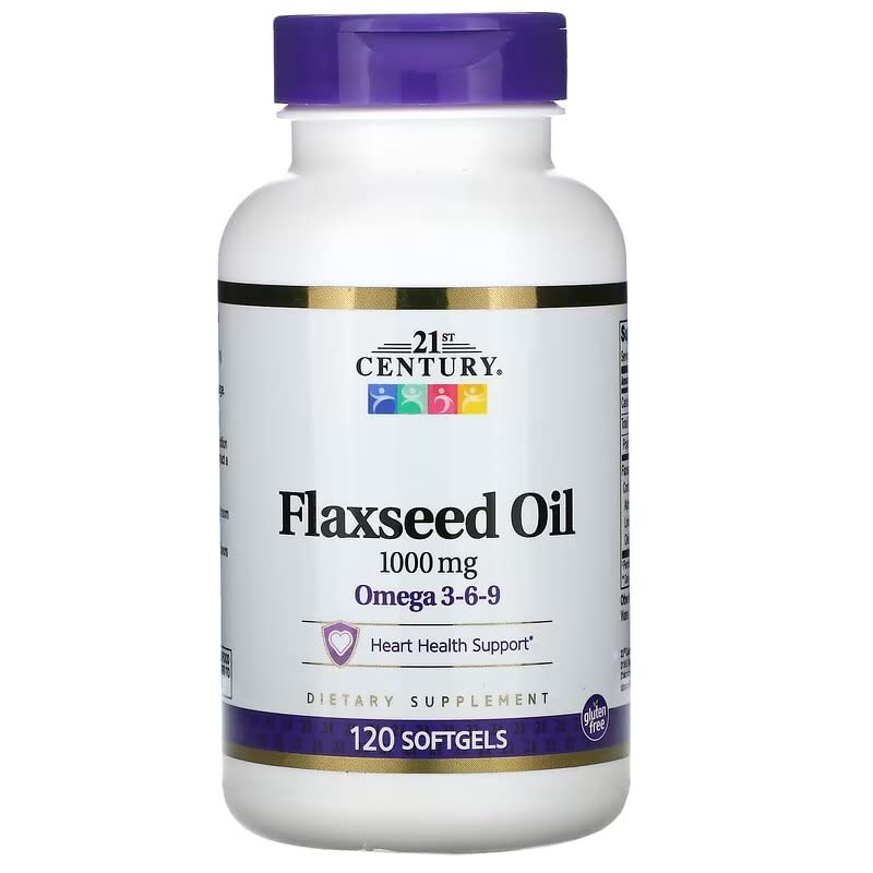 21st Century Flaxseed olio 1000mg Softgels 120 Conte (3 Confezione)