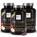 NUOVO NORDIC Hair Volume Gummies, 2500 mcg Biotin, Daily Hair Vitamins Supplement to Support Hair Skin & Nails, Vegan, 60 Count (Pack of 3)