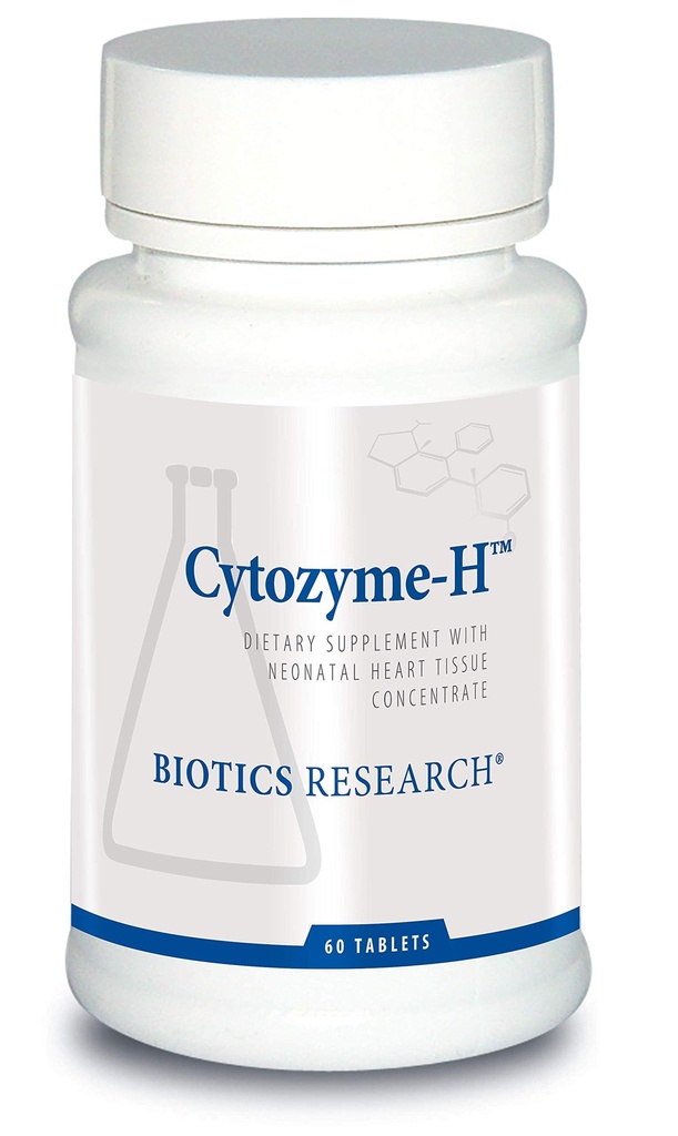 Biotics Research Cytozyme H Supporto cardiovascolare ghiandolare, Concentrato di cuore bovino, Promuove il supporto muscolare, Aumenta l'energia, SOD, Catalasi, Potente attività antiossidante 60 Tablet