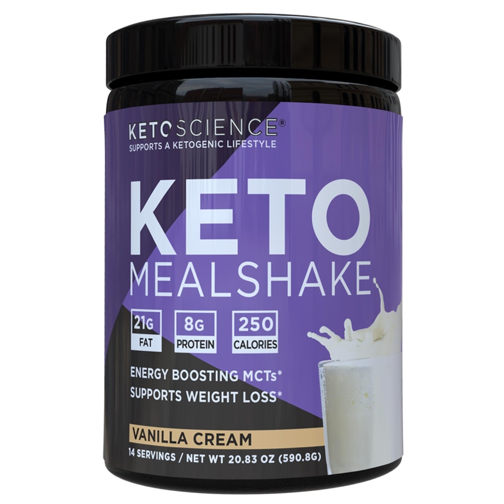 Keto Science Ketogenic Meal Shake Vanilla Integratore alimentare, Ricco di MCT e Proteine, Confezionato con Collagene, Vitamine e Minerali, Keto e Paleo Friendly, Perdita di peso, (14 porzioni), 20.49 Oz