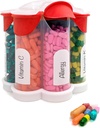Extra Large Pill Organizer Quotidiano, Weekly, Bottiglia di supplemento mensile, Dispenser di pillole di Blossom carino con 7 XL scomparti, Scatola di pillole facile apertura per vitamine, farmaci, etichette incluse (rosso)