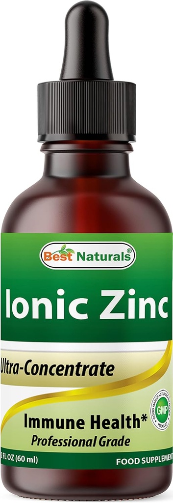 I migliori naturali Ionic Liquid Zinc - Supporto immunitario - Alta biodisponibilità - Bottiglie di vetro 2 OZ (60ml)