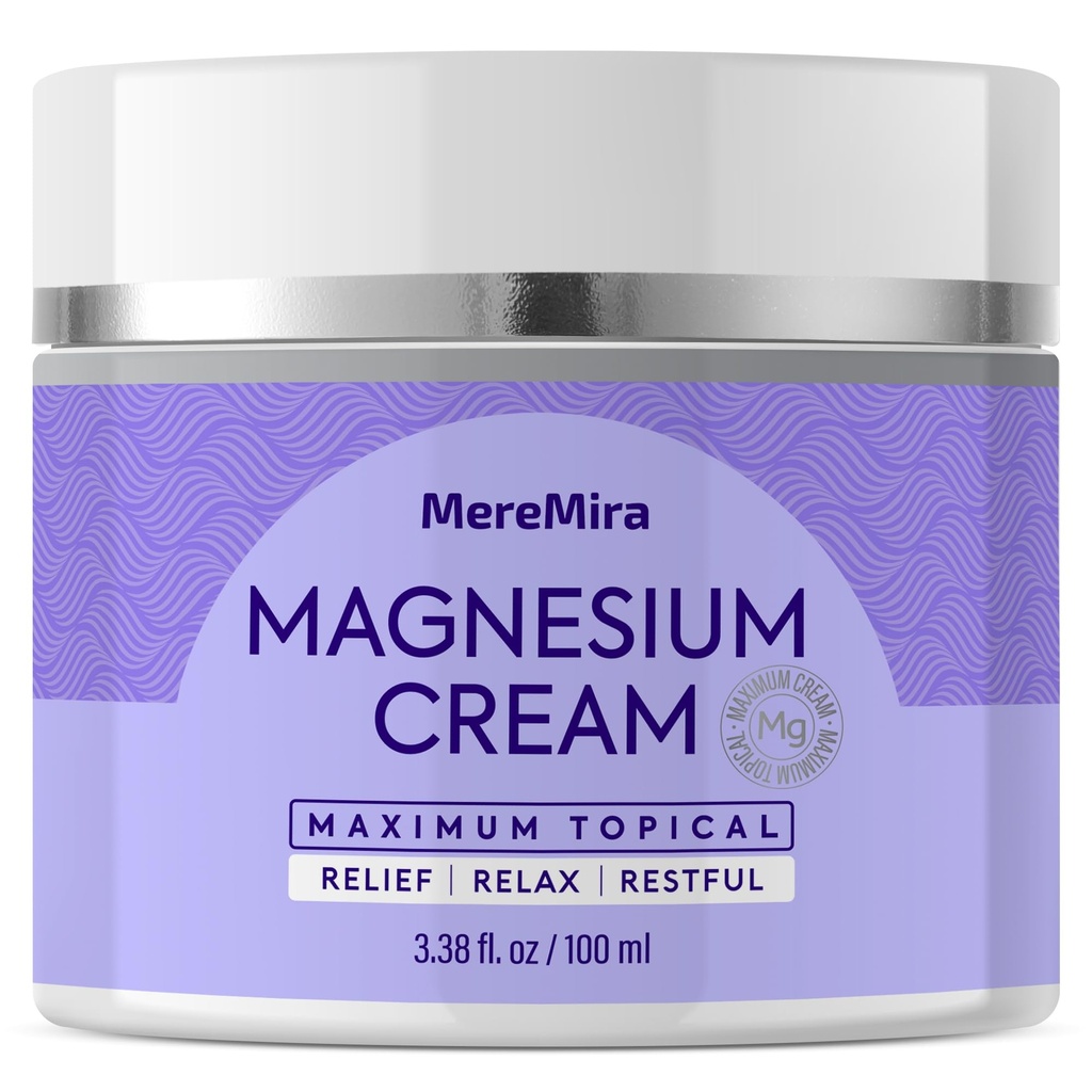 Crema di Magnesio per sonno e sollievo muscolare: Notte Topical calmante e profonda lozione di rilassamento - Crampe senza riposo Leg & Joint Care Lotion - Lavanda 3.38 Fl. Oz.