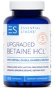 Essential Stacks Betaine HCL con Pepsin, Ox Bile, Organic Gentian & Ginger - Betaine Hydrochloride Supplement w Enzimi digestivi, Bile & Bitters - Gluten, Dairy & Soy Free (120 capsule)