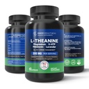 L Theanine 200mg, Magnesio, 5-HTP & Melatonin – Integratore L-teanino All-in-1 per Rilievo di Stress, Focus & Cognition, Sonno - 60 capsule