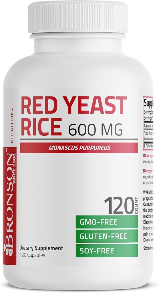 Bronson rosso lievito di riso 600 MG Monascus Purpureus salute erbe, non OGM, 120 capsule