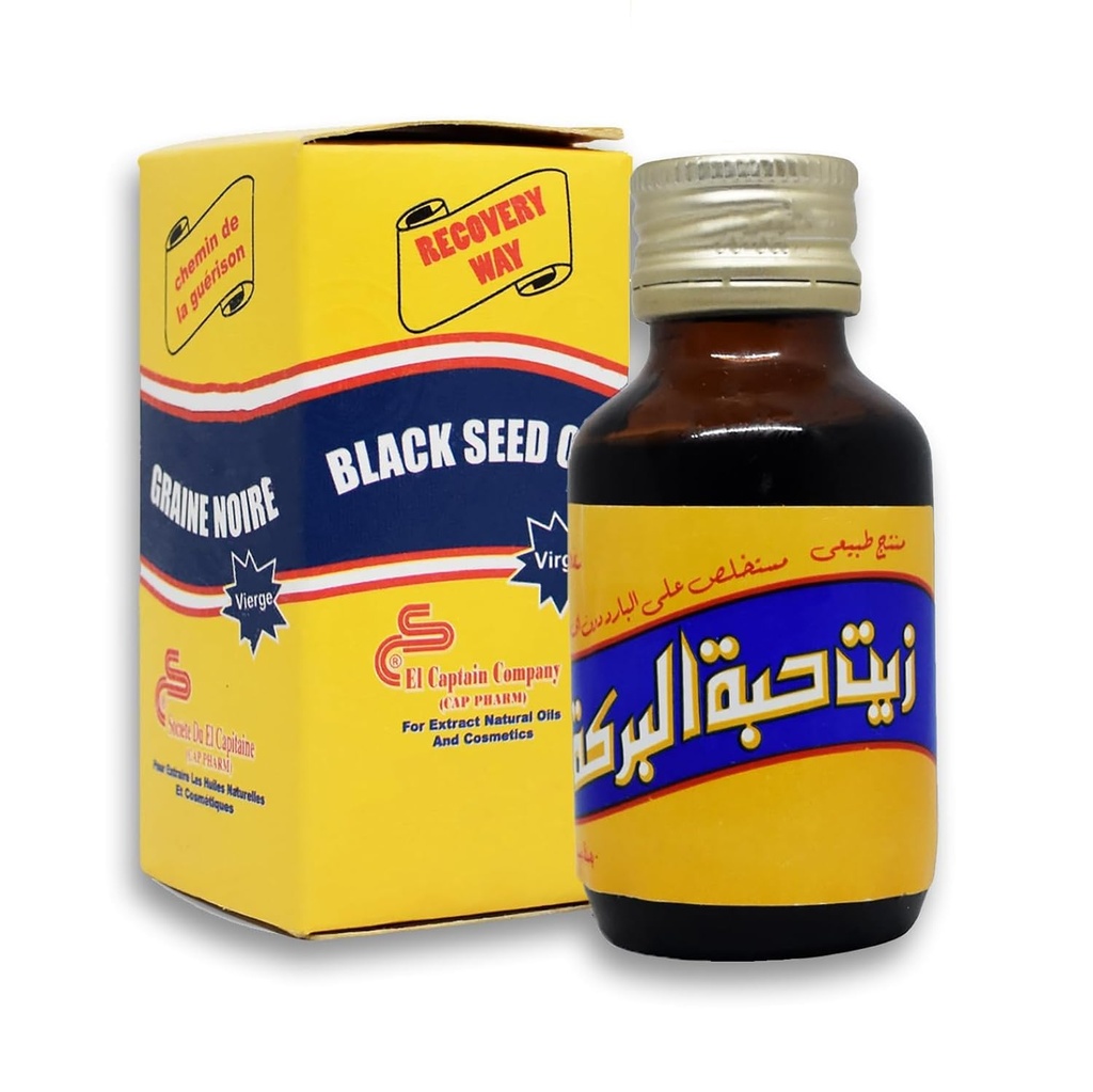 EGYPT EXPORT Pure Cold Pressed Oil ElCaptain Al Captain Pure Natural Raw Nigella Sativa Halal (2.11 oz/60 ml)